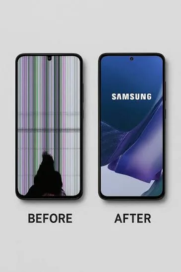 Samsung screen repair before and after